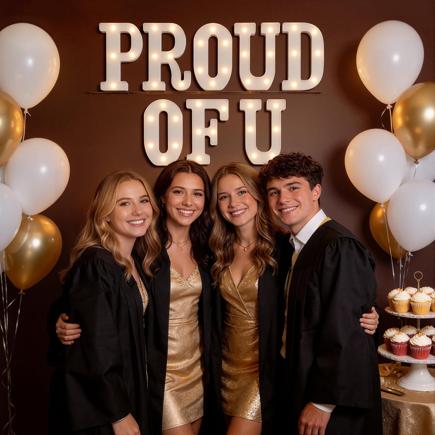 2026 Graduation Decorations PROUD OF U Light Up Letters, Proud of You Marquee Letters for High School College Congratulation Graduation Party Decor, Led Letter Sign for Class of 2026 Grad Party