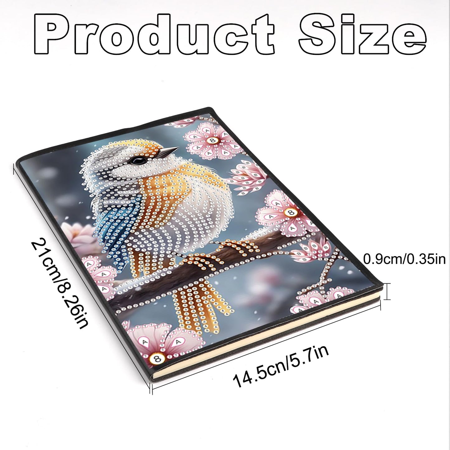 JZHYOAN Tabletop Diamond Art Note Book Kit Diamond Painting Blank Notebook A5 Mosaic Journal and DIY Sketchbook with Woodpecker Special Shaped Desk Placement Ornament Adult