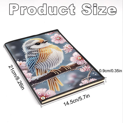 JZHYOAN Tabletop Diamond Art Note Book Kit Diamond Painting Blank Notebook A5 Mosaic Journal and DIY Sketchbook with Woodpecker Special Shaped Desk Placement Ornament Adult