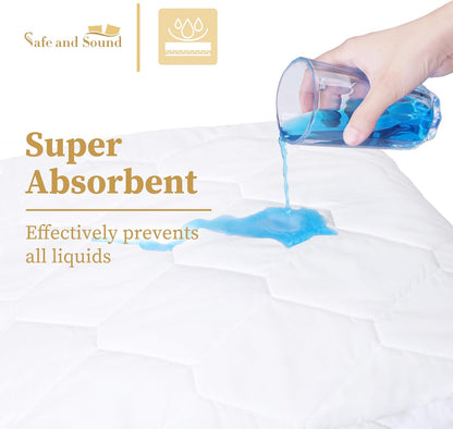 8-21 Inches Cal King Quilted Fitted Waterproof Mattress Pad, Breathable Premium Soft Filling Mattress Protector, Deep