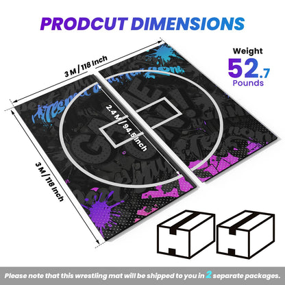 VOVERTAC Foldable Wrestling Mat - 3cm Thick Foam BJJ Mats for Home, Folding Wrestling Mats for Garage, Non-Slip Jiu Jitsu Mats for Grappling, Judo, Martial Arts, Kids & Outdoor