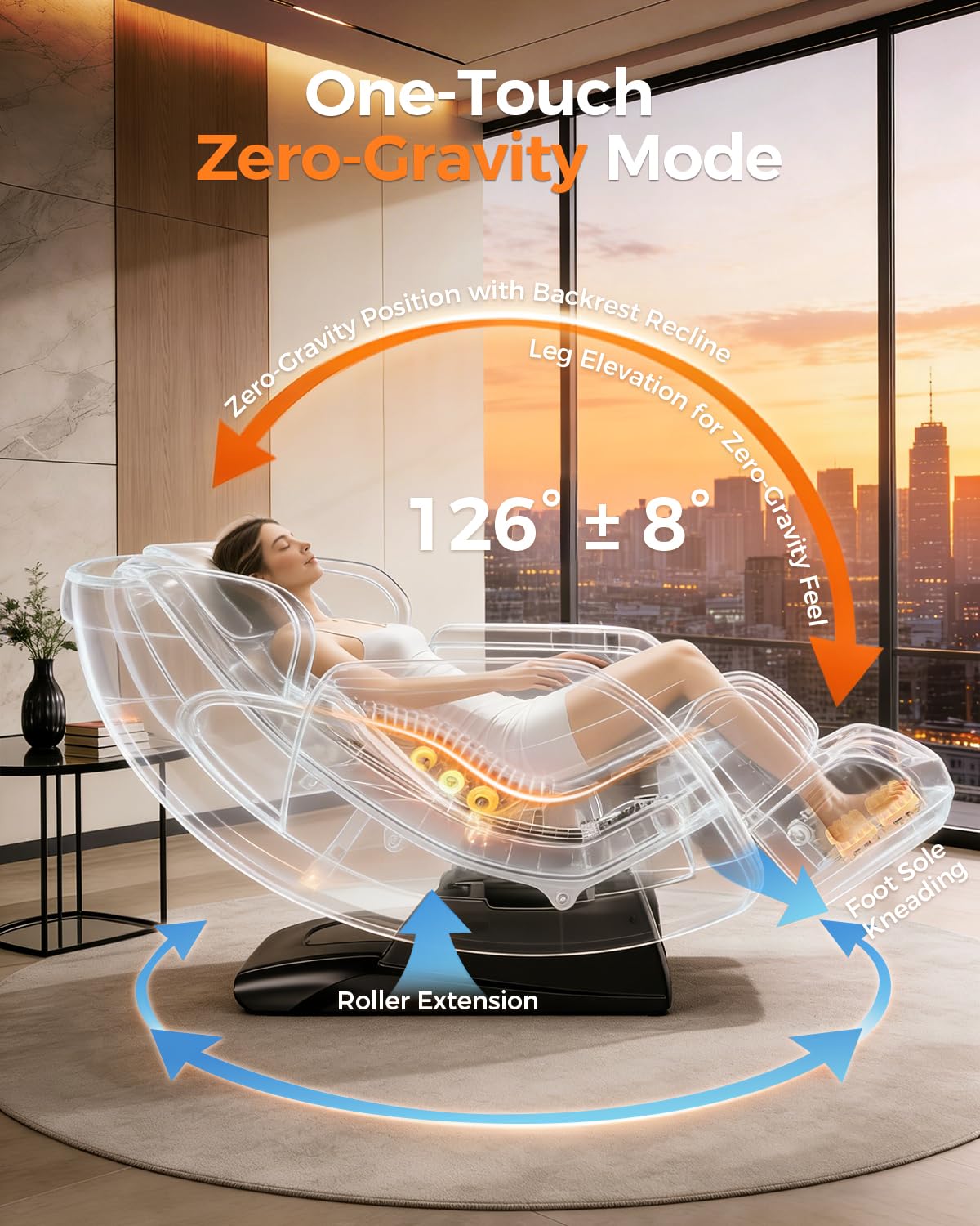 DAHAIY 4D Massage Chair Full Body, AI Voice Control, PU Leather Zero Gravity Heated Back Foot Hand Massage Recliner Chairs, Living Room Furniture,Office,Portable - Black