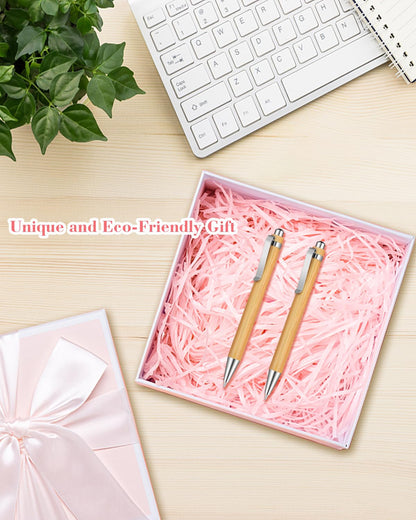 lyforx 100pcs Bamboo Pens Bulk Wooden Bamboo Pens Engraving Wooden Ballpoint Pen Customizable Gift Pen Bulk