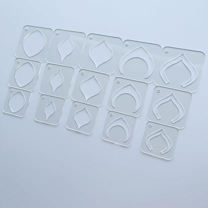 Mandala Drawing Stencils Set, 15 Pieces Clear Acrylic Dot Pattern Templates with Ring, 3 Sizes 2.17-2.95 Inch