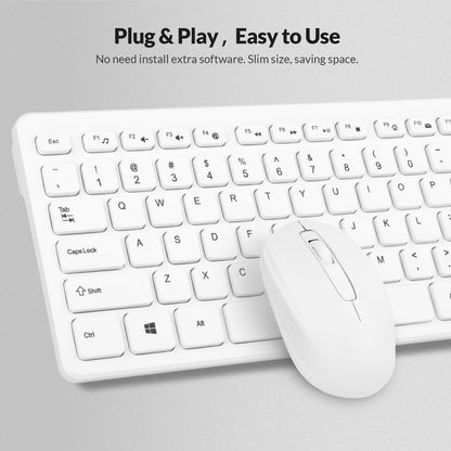 Wireless Keyboard and Mouse Combo - Rii Standard Office PC Keyboard and Optical Wireless Mice (Black)