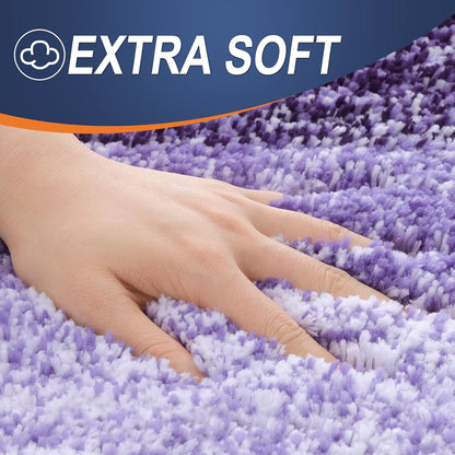 OLANLY Bathroom Rugs - Extra Soft Microfiber Mat 36x24 | Quick Dry, Machine Washable, Rubber Backing, Violet