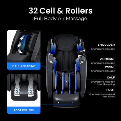 Osaki Vibe 4D l 4D Massage Mechanism l Automatic Body Scan l Deep Calf-Kneading l Space-Saving Technology l 3-Stage Zero Gravity l 32-Cell Full Body Air Massage
