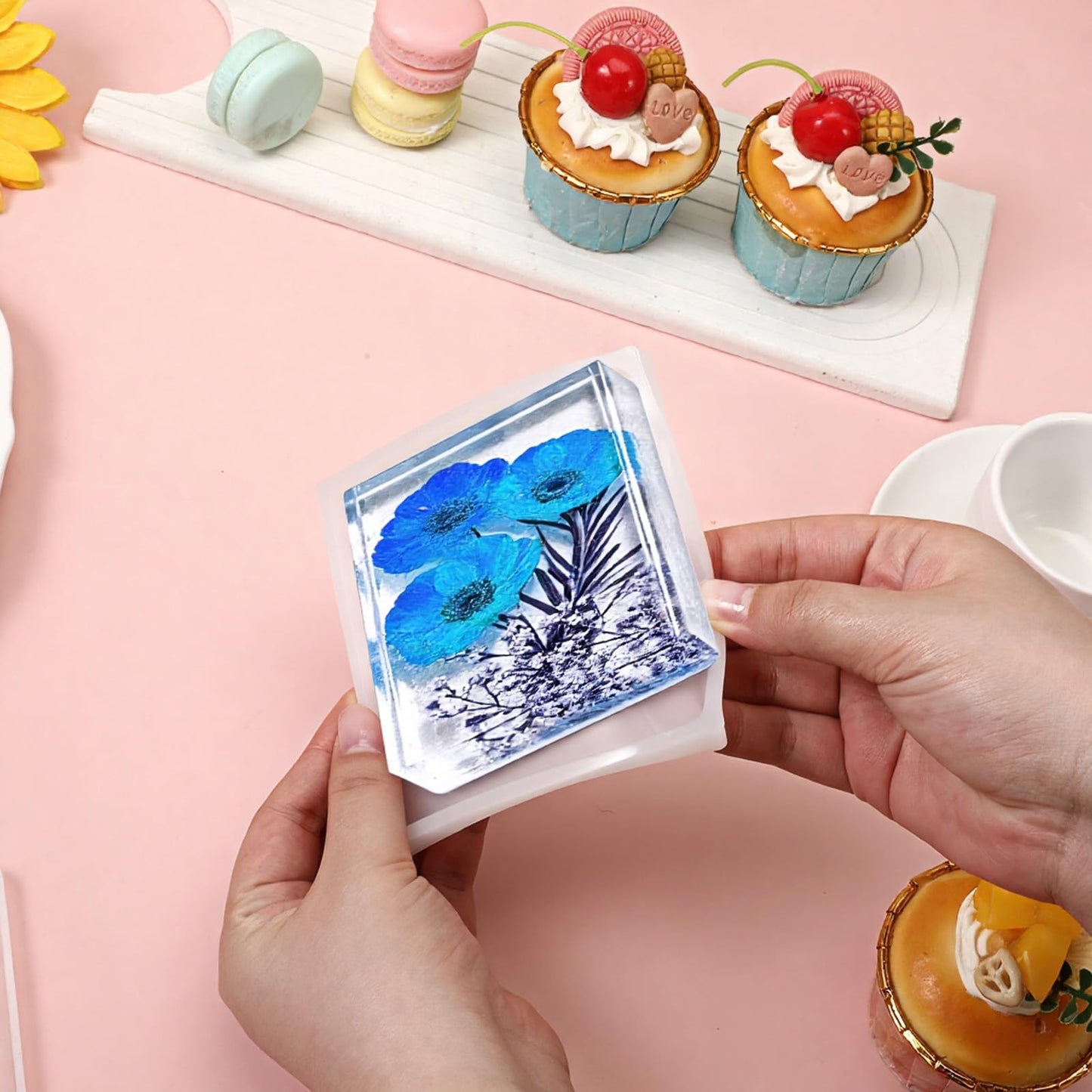 8 Sizes Epoxy Resin Silicone Molds Kit, Square Rectangular Resin Art Display Mold, Soft and Easy to Unmold, Silicone Resins Casting Molds, for Soap, Candles, Specimen, Dried Flower, DIY Handicrafts