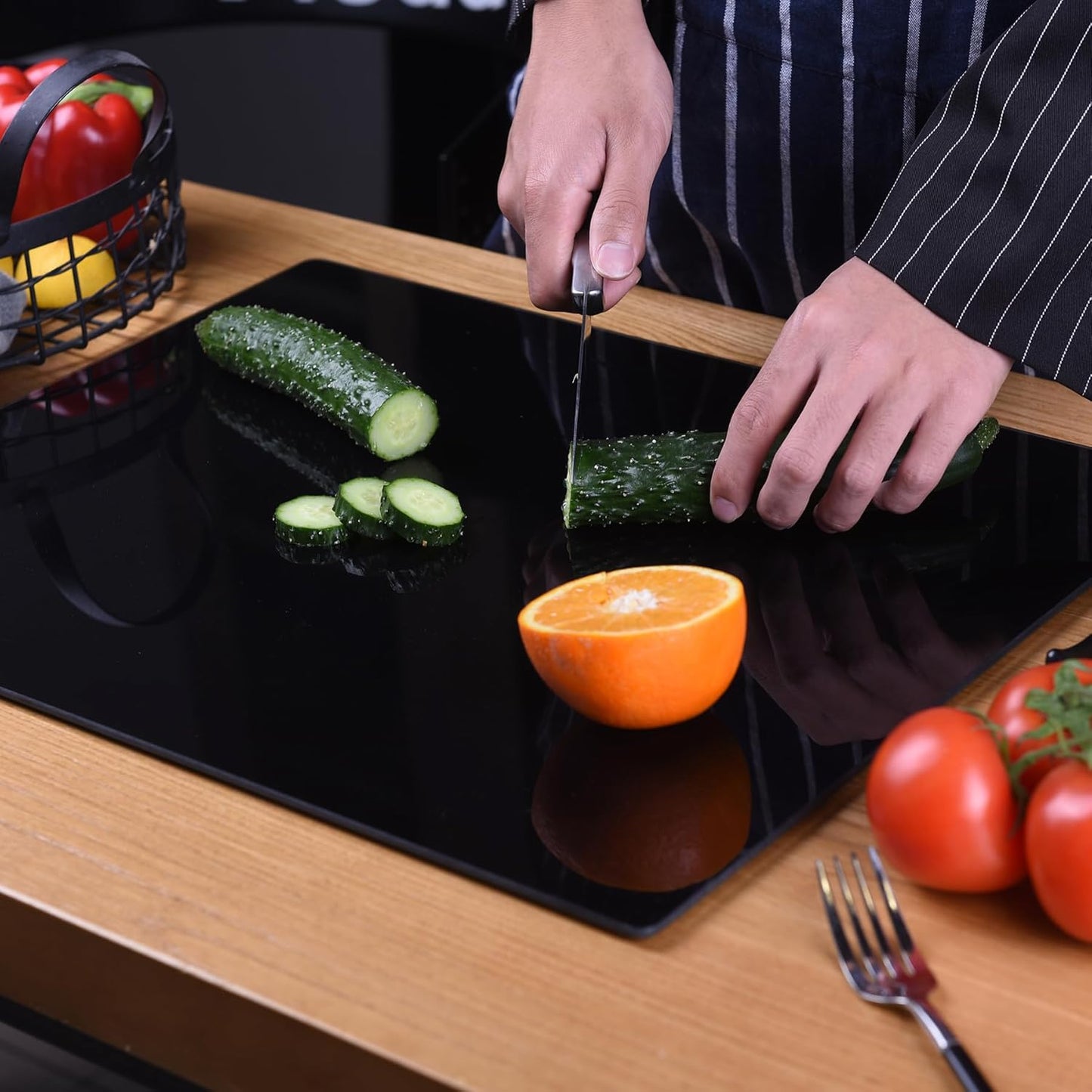 Phore Tempered Glass Cutting Board for Kitchen, Clear Scratch Resistant, Heat Resistant for Countertop