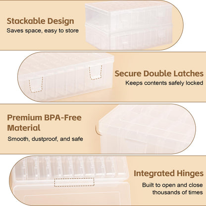 Bead Organizer Box, 31 Pcs Small Clear Bead Organizers and Storage, Mini Diamond Storage Containers Boxes with Hinged Lids and Labels, Craft Organizer for Jewelry, Bracelet, Small Parts, Nail Art