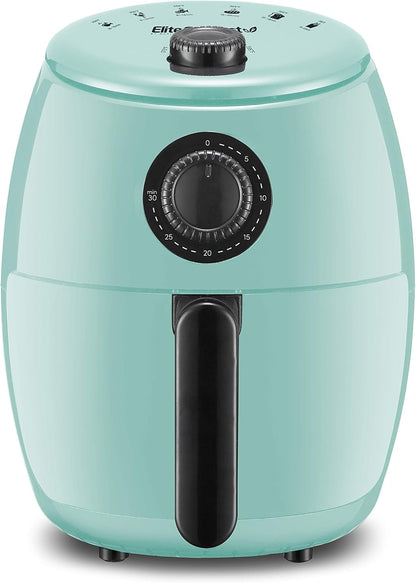 Elite Gourmet EAF0201BLX Personal Compact Electric Hot Air Fryer | Oil-Less Healthy Cooker, 1000W, 2.1 Quart