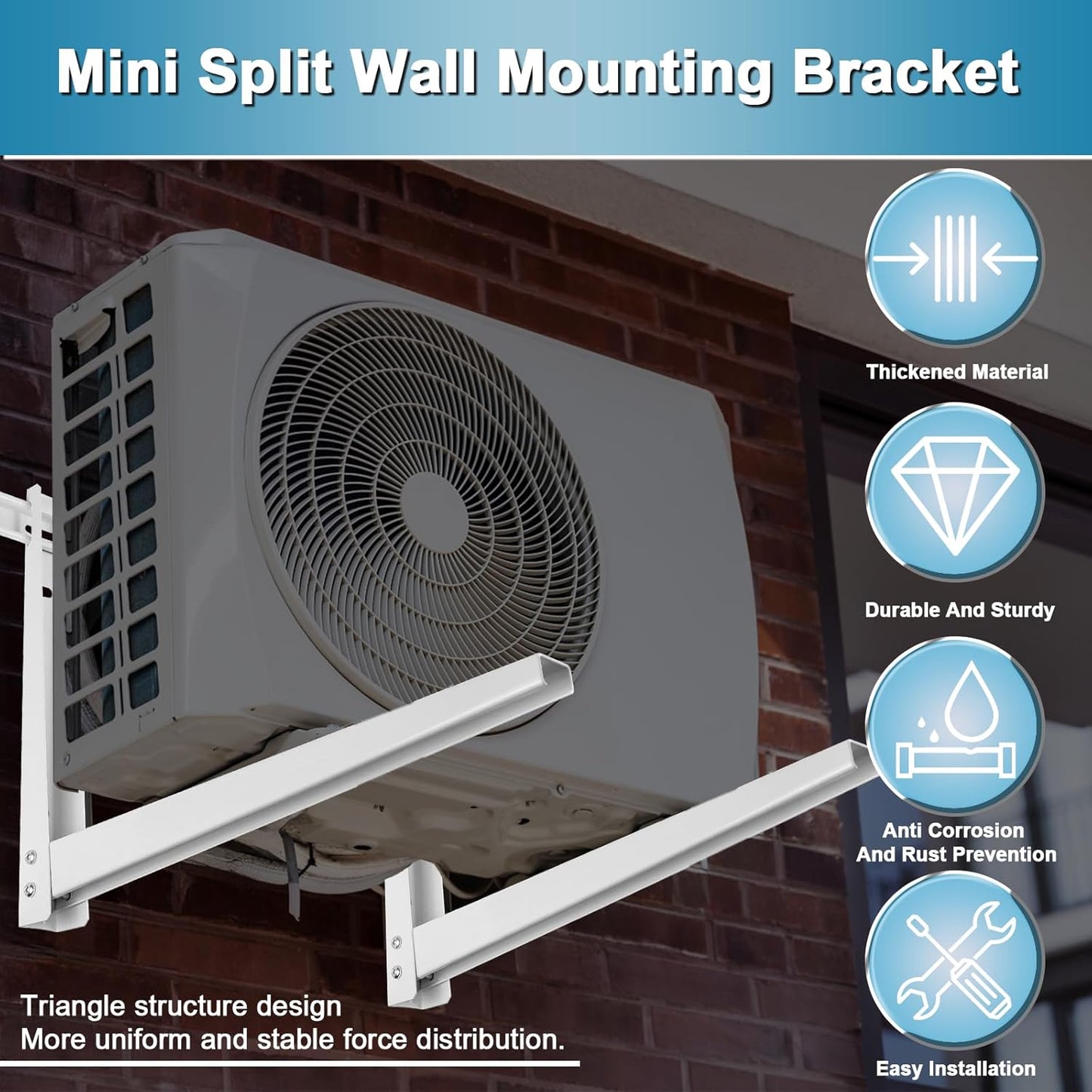 Cenipar Mini Split Mounting Bracket for 7000 Btu to 12000 Btu Mini Split Air Conditioner, Supports Up to 400 Lbs