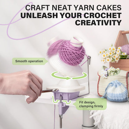 INMAKER Yarn Winder and Swift, Ball Winder and Swift Combo for Crocheting & Knitting, Quick Install Yarn Spinner, Essential Tool for Crafting Enthusiasts
