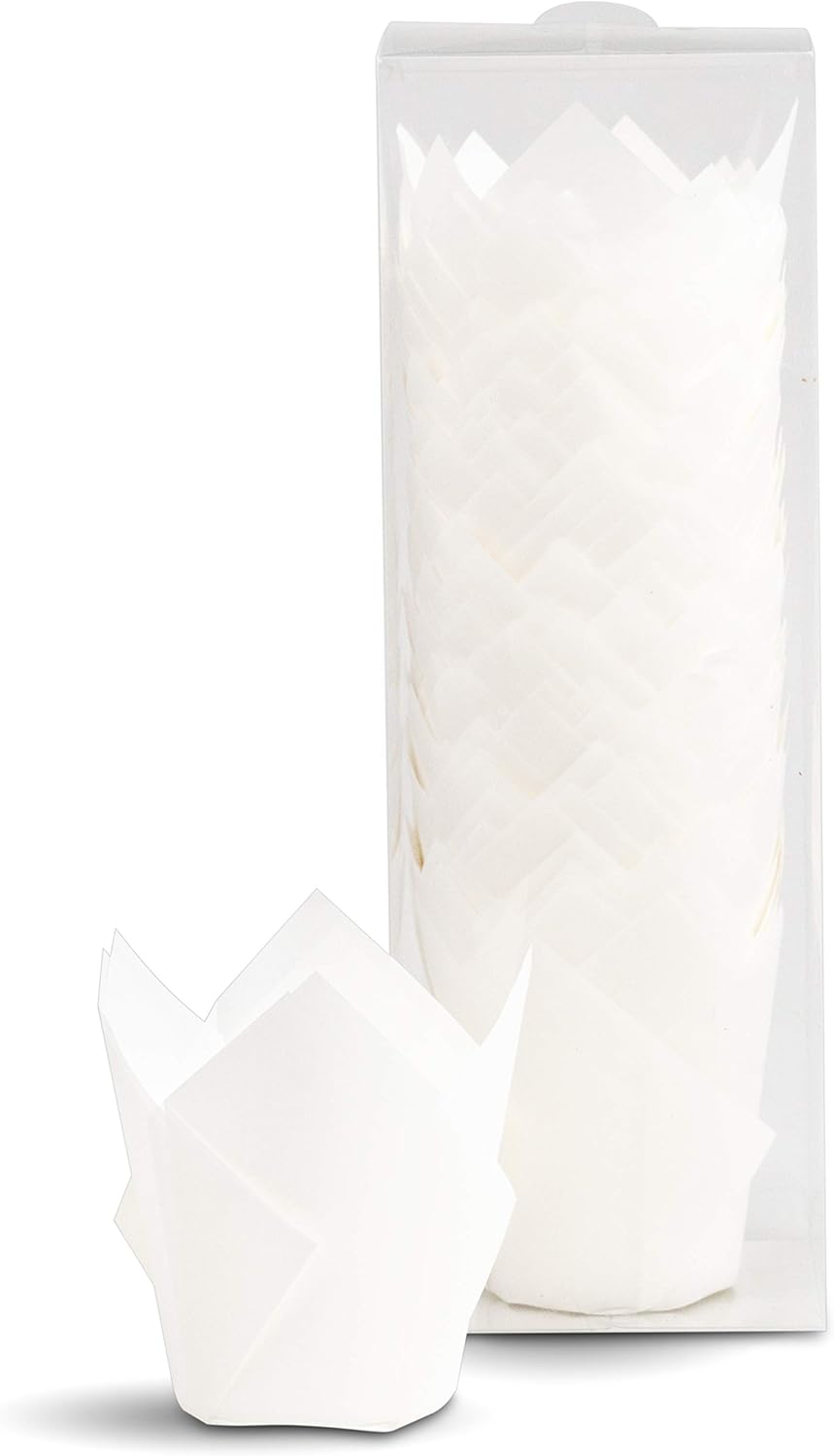 Tulip Baking Cupcake Liners, 100 Count White Cupcake and Muffin Wrappers