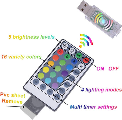 16-Color 4 Fairy Curtain Lights - Changing String Lights with Remote, Lighting Modes, Ideal for Christmas, Weddings