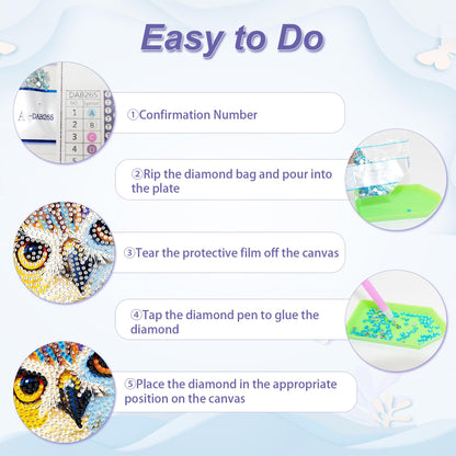 lesaonsy Diamond Art Kits for Kids, 4 Pack Set Diamond Painting Kits for Boys & Girls, Gem Art DIY Craft (Cat Dog Lion Owl)