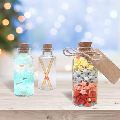 Goiio 80 Pack 20 ML Glass Bottles with Cork Stoppers Mini Small Glass Bottles, for Wedding Favors, Crafts Home Decorations