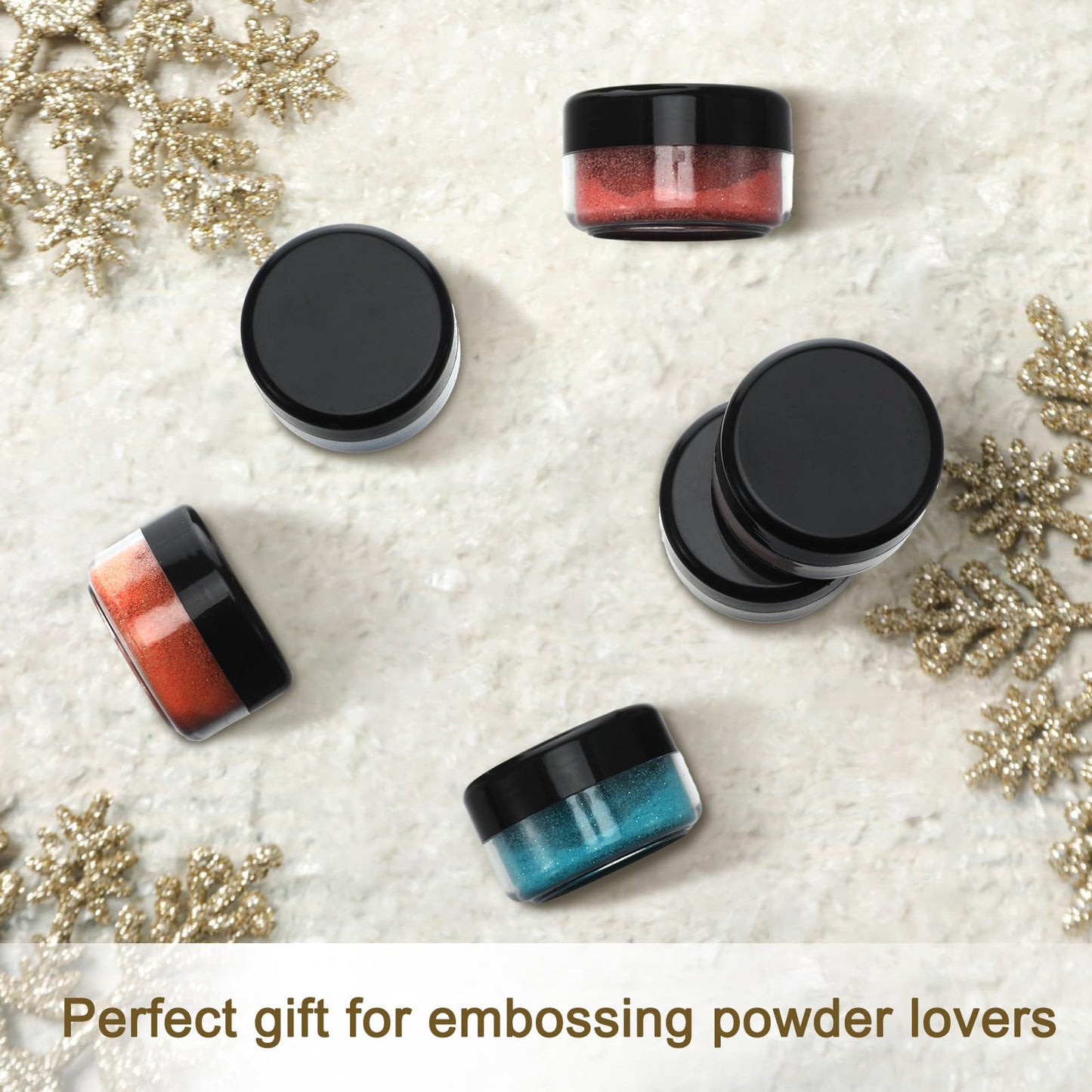 Heigble 6 Pcs 0.5 Ounce Glitter Embossing Powder Set for DIY Crafts Greeting Cards Making Scrapbooking Wedding Invitations (Bright Color)