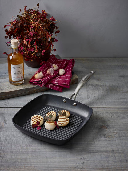 Scanpan Pro IQ 10.5” Square Grill Pan - Easy-to-Use Nonstick Cookware - Dishwasher, Metal Utensil & Oven Safe - Made by Hand in Denmark
