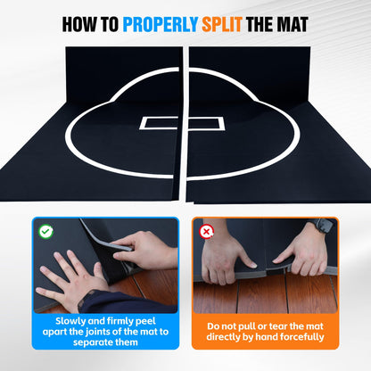 10' x 10' Wrestling Mat, 3cm Thick Foldable Gym Mat for BJJ Jiu Jitsu MMA Taekwondo Martial Arts, Non-Slip Waterproof Home Training Mat with Shock Absorption & Odor Control Black