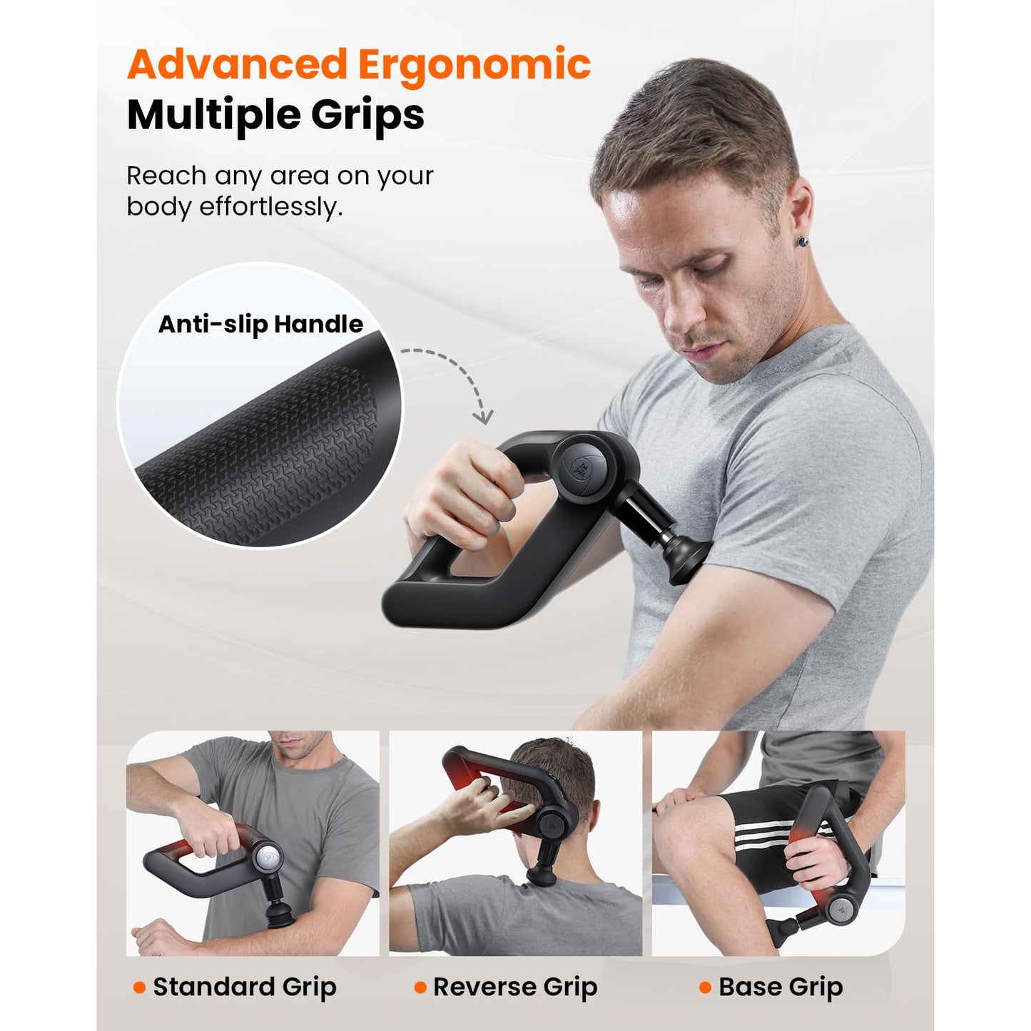 BOB AND BRAD D5 Pro Plus Massage Gun with Heat, 13mm Amplitude Deep Tissue Percussion Massage Gun with Max Power for Muscle Therapy, Professional Muscle Massager, Ideal Gift