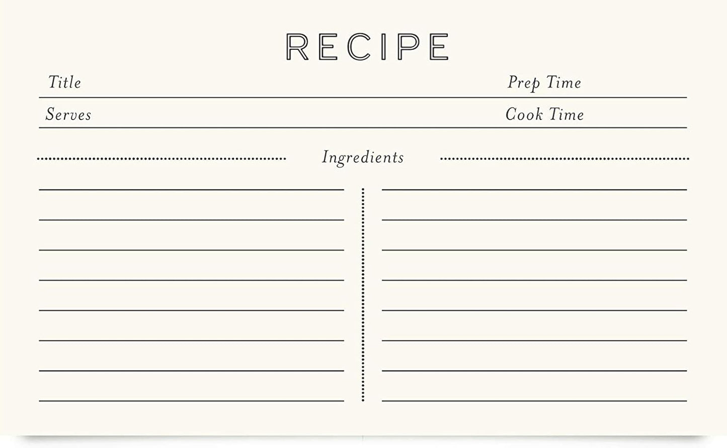 Jot & Mark Recipe Cards: 3x5 Inches Blank Double Sided, 50 Count (Modern Minimal)