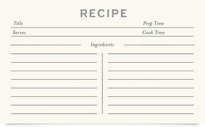 Jot & Mark Recipe Cards: 3x5 Inches Blank Double Sided, 50 Count (Modern Minimal)