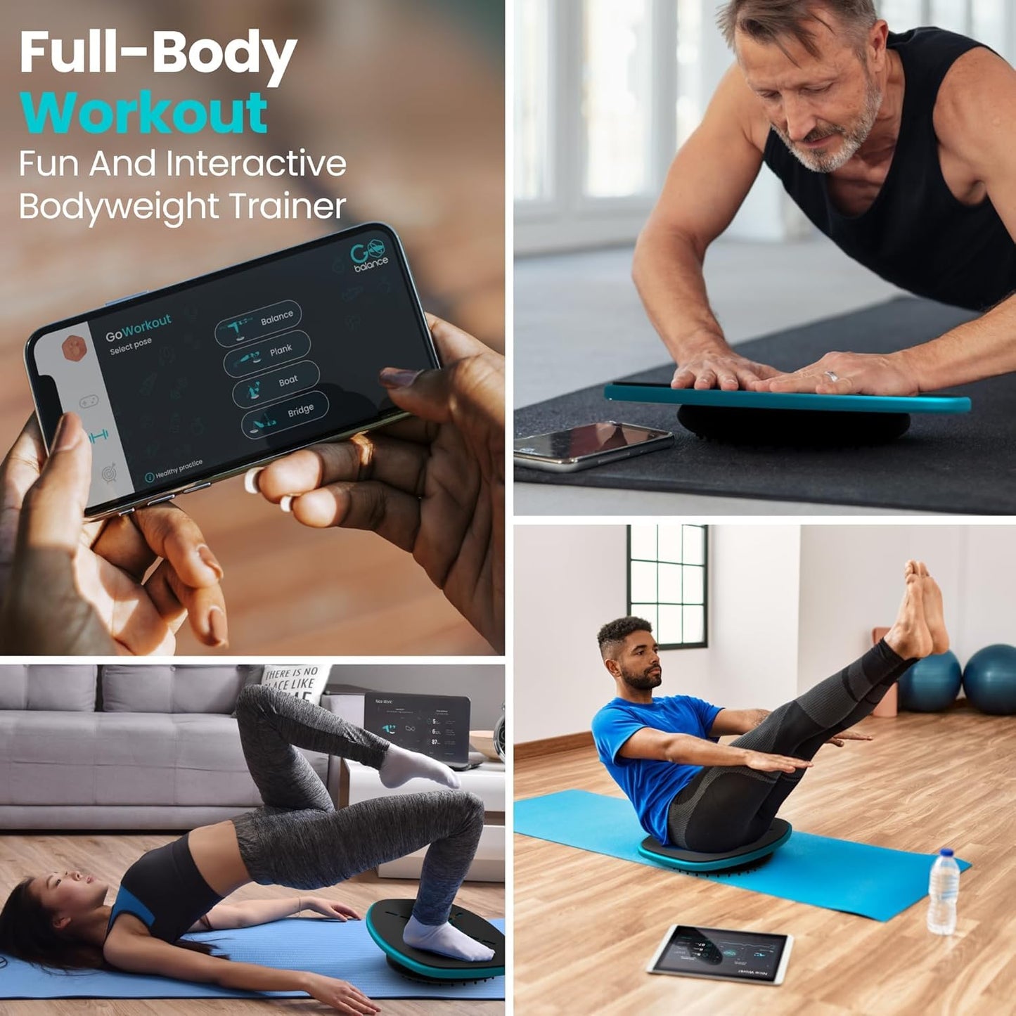 GoBalance Play & Sport - Premium Interactive Wooden Balance Board with Smart Bluetooth Sensor & Free App. 12 Fun Games, Core Sports Training, and Full-Body Workouts. Perfect for the Entire Family.