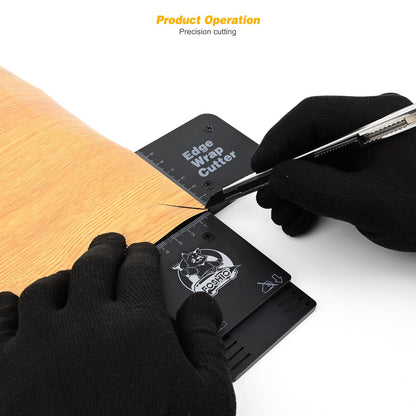 FOSHIO Aluminum Edge Wrap Cutting Template Tool, Template Ruler Drafting Tools for Furniture Wrapping, Gift Wrapping, Wallpaper, Vinyl Wrapping. Window Film Application Cutting Guide Tools