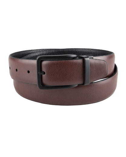 Kenneth Cole Men's (Single Reversible Belt), Black/Brown Pebble, Large (38-40)