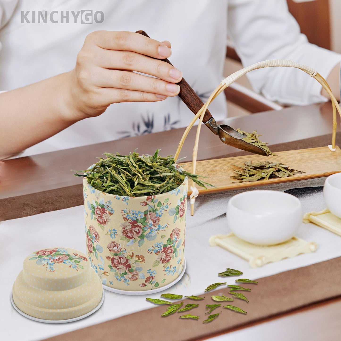 KINCHYGO, 6 Pack Mini Tin Box Floral Tinplate Empty Tins Canister Containers for Jewelry Storage Case