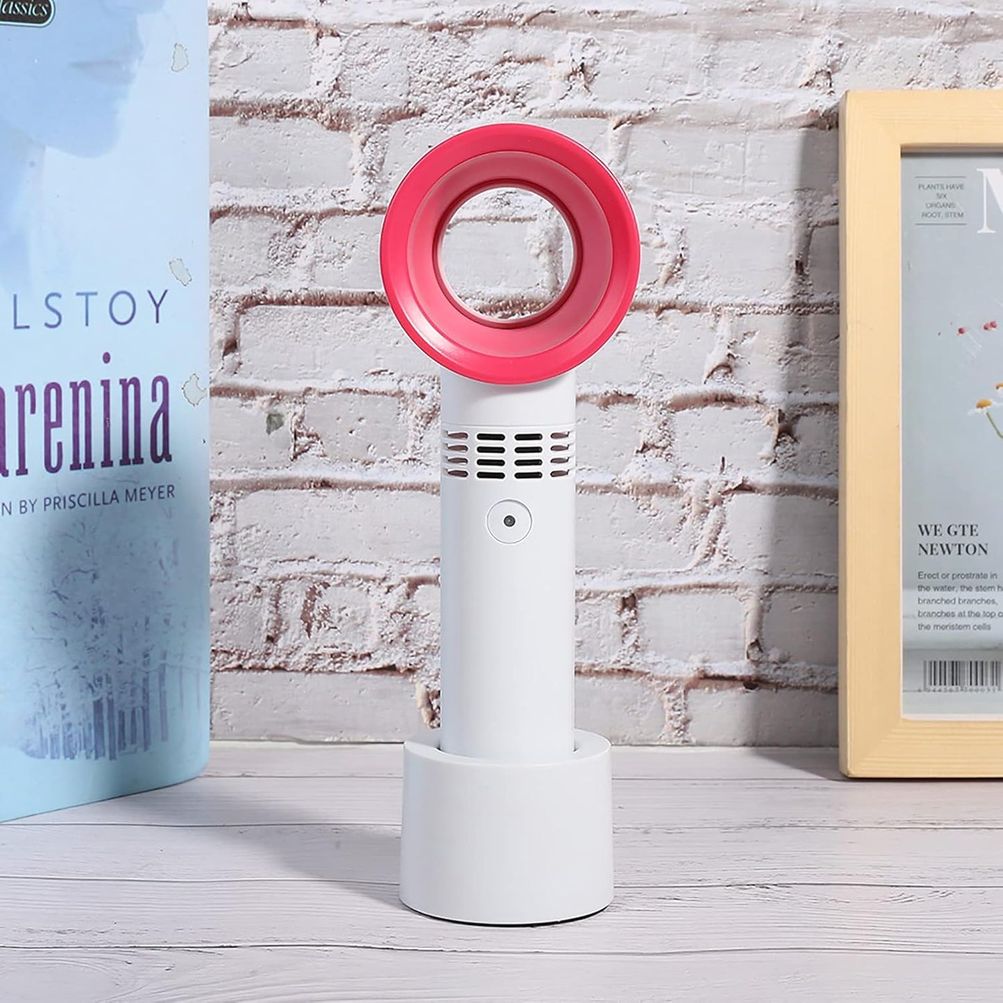 Portable Mini USB Rechargeable Bladeless Fan, 360° Air Suction, Three Adjustment Speeds, Handy Cooler for Home Outdoor