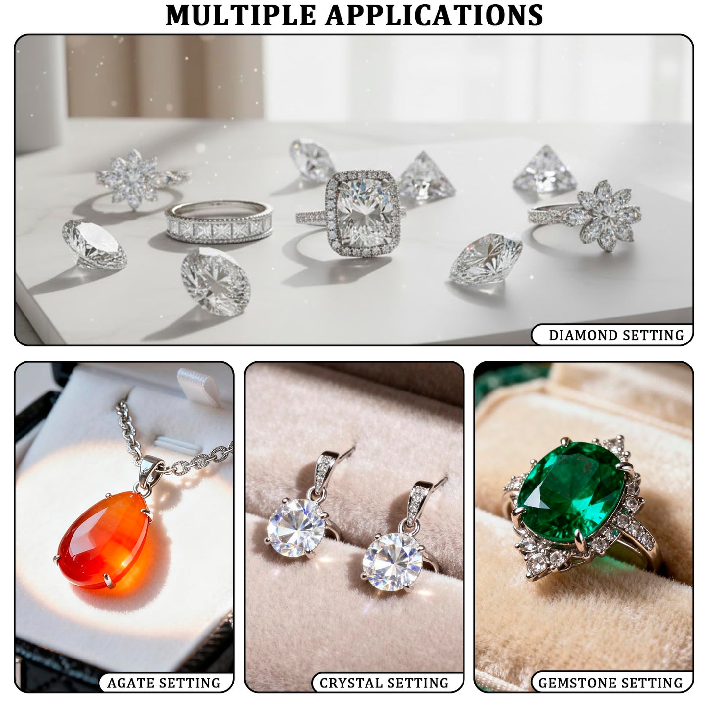 Setting Tools, 24pcs Beading Tools Beader Set for Stone Setting Graver Jewelry Equipments Tool Stone Bead Grain Tool Bead Grain Graver Jewelry Equipments