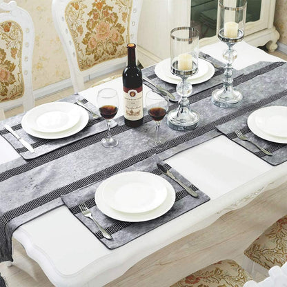 84 Inches HeMiaor European Style Dining Table Runners Luxury Classy Dining Table Runner with Tassels for Home Hotel