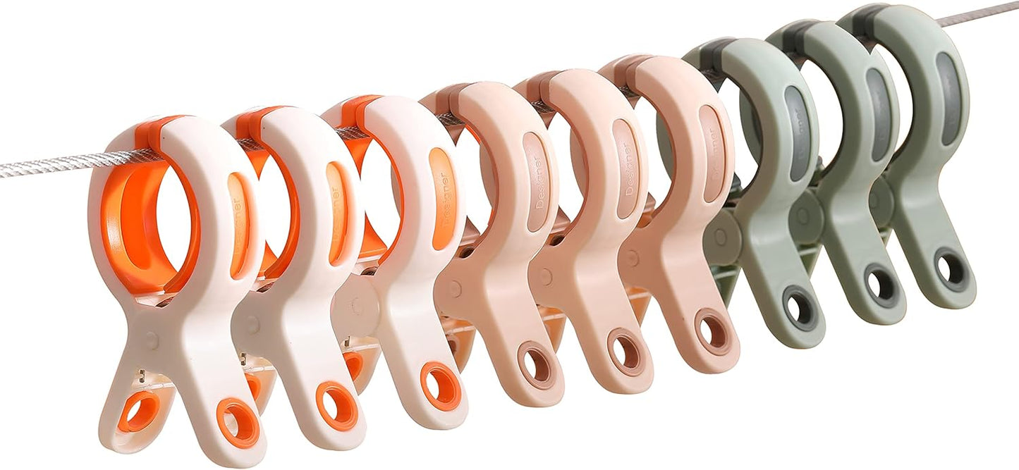 9 Pack Beach Towel Clips for Beach Chair, Strong Silicone Plastic Clips to Keep Towels from Blowing Away