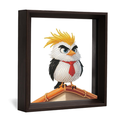 Eiflow Tabletop Diamond Art with Black Wood Frame, Desktop Diamonds Painting Kit for Adults Bird, DIY Acrylic Gem Art Painting on Stand Board Kit