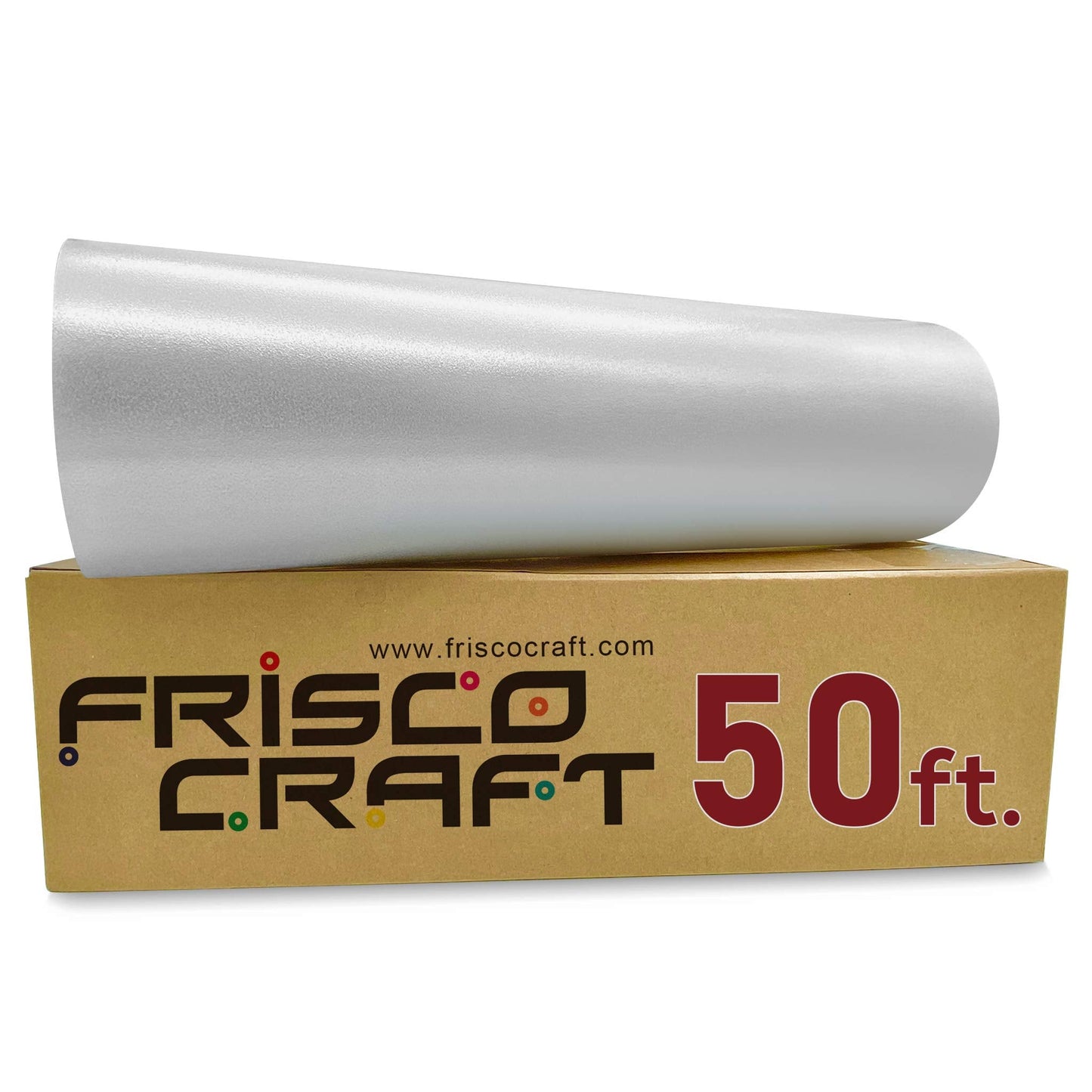 Frisco Craft Clear Transfer Tape for Vinyl Roll – Lay Flat Application Tape, Cricut & Silhouette, Medium Tack Transfer Paper for Decals, Stickers, Clear Contact Paper for Permanent Vinyl 12" x 50 Ft