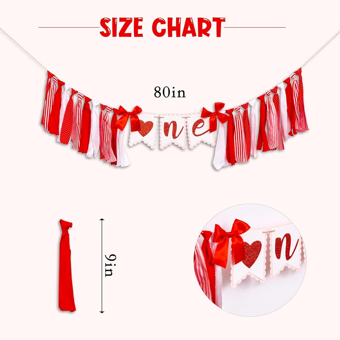 1st Sweetheart High Chair Banner - Valentine's Day First Birthday Highchair Banner, Little Sweetheart Birthday