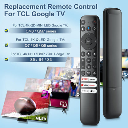 Voice Remote Only for TCL-Google-TV-Remote-Control Replacement,RC813 Remote Compatible with TCL 4k QLED/UHD/QD-Mini LED Series Smart TVs(Not for Fi & Roku TVs)