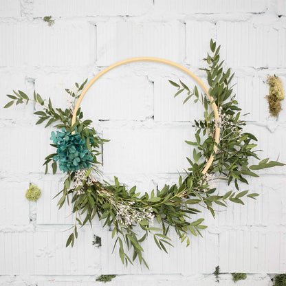 Worown 16 Pack (6” & 8”) Wooden Bamboo Floral Hoops Wreath Rings for Making Wedding Wreath Decor and Wall Hanging Crafts