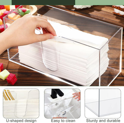 2 Countertop Mumufy Pcs Acrylic Fold Paper Towel Dispenser Napkins Dispenser Napkin Holder Multifold Disposable Acrylic