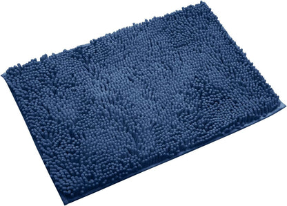 Non-Slip Bath Rug, Extra Soft Microfiber Shag Carpet, Fast Dry Shower Mat, Machine Washable (Navy Blue)