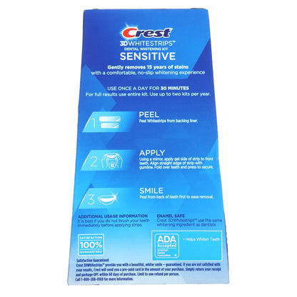 Crest 3D Whitestrips Sensitive At-Home Teeth Whitening Kit, 18 Treatments, Gently Removes 15 Years of Stains, Crest Whitestrips, Teeth Whitening Kit