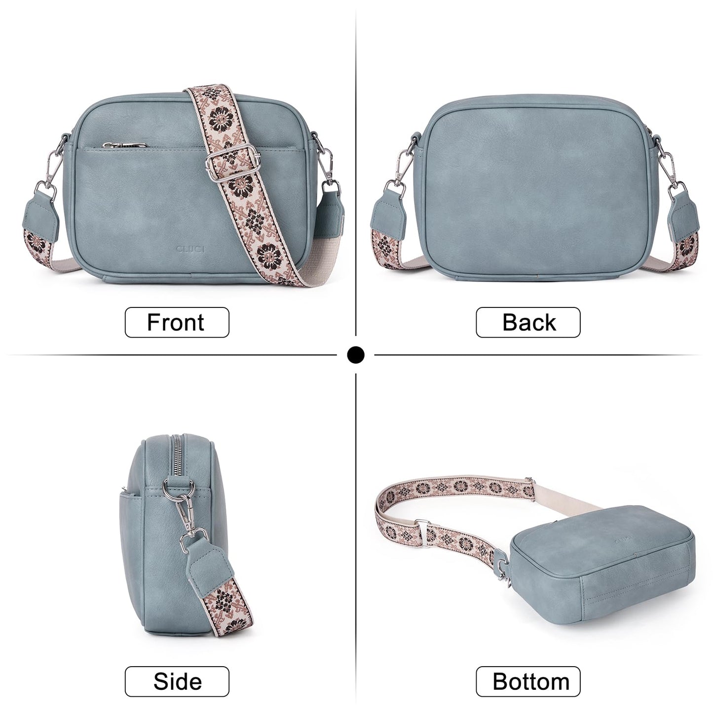 CLUCI Crossbody Bags for Women Trendy, Vegan Leather Shoulder Handbags，Purses for Women with Adjustable Wide Strap