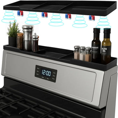 6 Silicone Magnetic Over the Stove Shelf for Back of Stove - Magnetic Stove Top Shelf and Over Stove Shelf, Over Oven