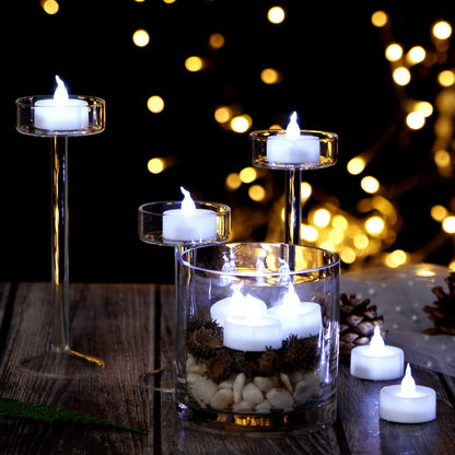 Anziner Led tealights,24 Pack Flameless Candles Lights Realistic Flickering Battery Operated Led Tea Lights Candles for Christmas,Wedding, Birthday, Halloween Gifts Home Decoration in Cool White
