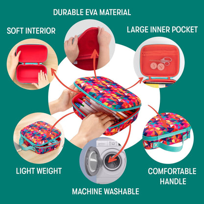 ZIPIT Jumbo Pencil Case for Girls, Cute Pencil Box for School, Large Capacity Stationery Organizer Box ,Colorful