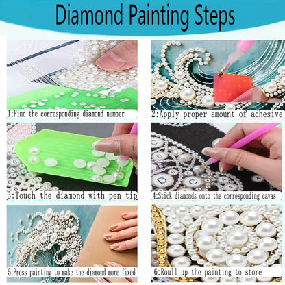 GEMFAMILY Firework Castle Diamond Art Kits for Adults Beginner,5D Diamond Pearl Painting Kits for Special Shape,DIY Pearl Rhinestones Diamond Dots Painting for Home Wall Decor 12 x 16 Inch
