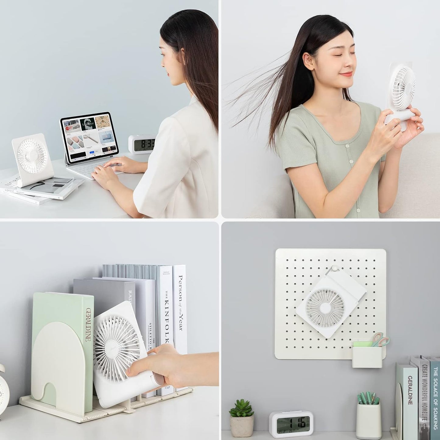 JISULIFE Small Desk Fan, Portable USB Rechargeable Fan, 160° Tilt Folding Personal Mini Fan with 2000mAh Battery, Ultra