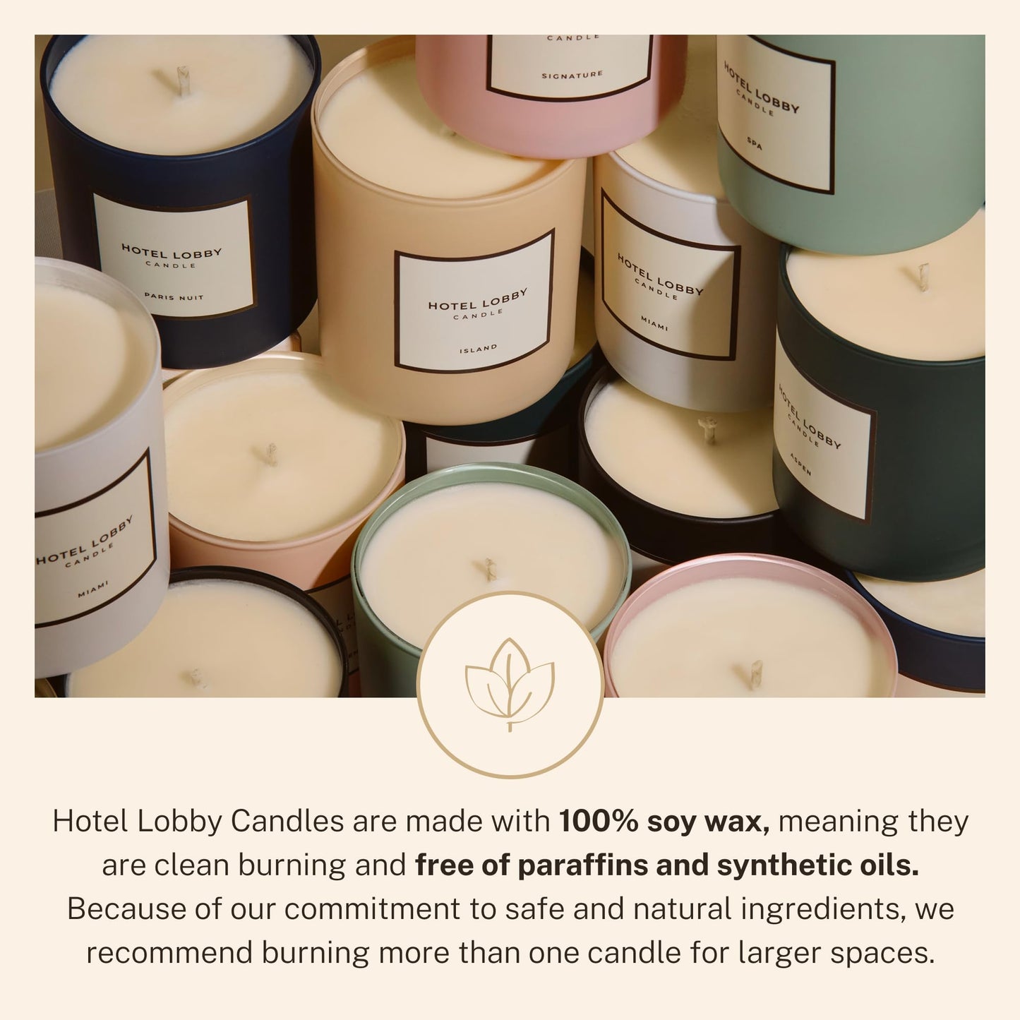 Hotel Lobby Paris Nuit Candle – Luxury Hand-Poured 9.75oz 100% Soy Wax with Black Musk, Wood, Rum, Mahogany, and Tobacco – Paraffin-Free, Infused with Essential Oils, 65-Hour Clean Non-Toxic Burn